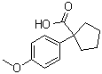 structure of CAS# 43050-28-8, 1-(4-Methoxyphenyl)cyclopentanecarboxylic acid