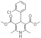 structure of CAS# 43067-01-2, 4-(2-Chlorophenyl)-3,5-di(methoxycarbonyl)-2,6-dimethyl-1,4-dihydropyridine