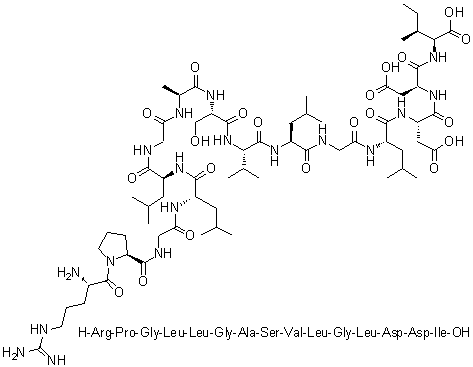 L-Arginyl-L-prolylglycyl-L-leucyl-L-leucylglycyl-L-alanyl-L-seryl-L-valyl-L-leucylglycyl-L-leucyl-L-alpha-aspartyl-L-alpha-aspartyl-L-isoleucine molecular structure (CAS 433215-18-0)