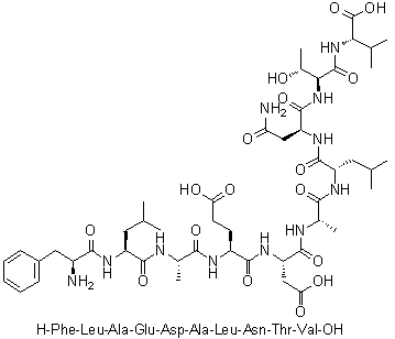 CAS # 436148-27-5, Kinase (phosphorylating), gene EDDR1 protein (human fragment), L-Phenylalanyl-L-leucyl-L-alanyl-L-alpha-glutamyl-L-alpha-aspartyl-L-alanyl-L-leucyl-L-asparaginyl-L-threonyl-L-valine