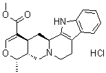 CAS # 4373-34-6, Raubasine hydrochloride, (19alpha)-16,17-Didehydro-19-methyl-oxayohimban-16-carboxylic acid methyl ester monohydrochloride, Ajmalicine hydrochloride