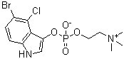 structure of CAS# 439809-43-5, 2-[[[(5-溴-4-氯-1H-吲哚-3-基)氧基]羟基亚膦酰]氧基]-N,N,N-三甲基乙铵内盐