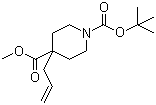 structure of CAS# 441774-09-0, 1-叔丁氧羰基-4-烯丙基哌啶-4-甲酸甲酯