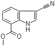 structure of CAS# 443144-24-9, 3-氰基-1H-吲哚-7-甲酸甲酯
