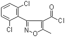 structure of CAS# 4462-55-9, 3-(2,6-Dichlorophenyl)-5-methylisoxazole-4-carbonyl chloride