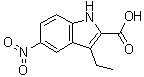 3-乙基-5-硝基-1H-吲哚-2-羧酸分子结构 (CAS 446830-63-3)