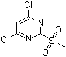 structure of CAS# 4489-34-3, 4,6-Dichloro-2-(methylsulfonyl)pyrimidine