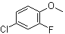 structure of CAS# 452-09-5, 4-Chloro-2-fluoroanisole