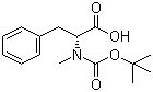 N-甲基-N-叔丁氧羰基-D-苯丙氨酸分子结构 (CAS 4530-18-1)