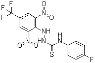 structure of CAS# 454453-49-7, 2-[2,6-二硝基-4-(三氟甲基)苯基]-N-(4-氟苯基)肼基硫代甲酰胺