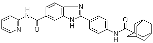 CAS # 459805-03-9, 2-[4-(Adamantan-1-ylcarboxamido)phenyl]-N-(2-pyridyl)-1H-benzimidazole-5-carboxamide, N-2-Pyridinyl-2-[4-[(tricyclo[3.3.1.1(3,7)]dec-1-ylcarbonyl)amino]phenyl]-1H-benzimidazole-5-carboxamide