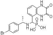 CAS 登录号：459836-30-7, [[[(1S)-1-(4-溴苯基)乙基]氨基](1,2,3,4-四氢-2,3-二氧代-5-喹喔啉基)甲基]膦酸