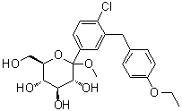 structure of CAS# 461432-24-6, 甲基 1-C-[4-氯-3-[(4-乙氧基苯基)甲基]苯基]-D-吡喃葡萄糖苷
