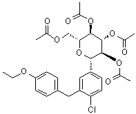 structure of CAS# 461432-25-7, (1S)-1,5-Anhydro-1-C-[4-chloro-3-[(4-ethoxyphenyl)methyl]phenyl]-D-glucitol tetraacetate