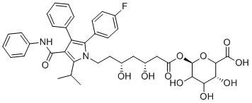 structure of CAS# 463962-58-5, 1-O-[(3R,5R)-7-{2-(4-氟苯基)-4-[(Z)-羟基(苯基亚胺)甲基]-5-异丙基-3-苯基-1H-吡咯-1-基}-3,5-二羟基庚酰]-β-D-葡糖吡喃糖醛酸