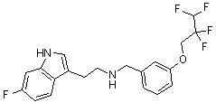 structure of CAS# 467459-31-0, N-[2-(6-Fluoro-1H-indol-3-yl)ethyl]-3-(2,2,3,3-tetrafluoropropoxy)benzylamine