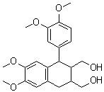 CAS # 4676-53-3, 1-(3,4-Dimethoxyphenyl)-1,2,3,4-tetrahydro-6,7-dimethoxy-2,3-naphthalenedimethanol, NSC 36566, NSC 404538