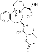 CAS # 473289-62-2, Ilepatril, (4S,7S,12bR)-7-[[(2S)-2-(Acetylthio)-3-methyl-1-oxobutyl]amino]-1,2,3,4,6,7,8,12b-octahydro-6-oxopyrido[2,1-a][2]benzazepine-4-carboxylic acid