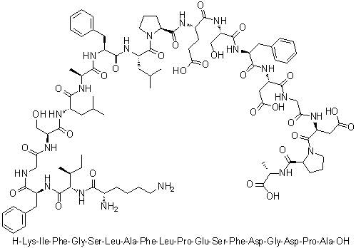 CAS # 473461-56-2, L-Lysyl-L-isoleucyl-L-phenylalanylglycyl-L-seryl-L-leucyl-L-alanyl-L-phenylalanyl-L-leucyl-L-prolyl-L-alpha-glutamyl-L-seryl-L-phenylalanyl-L-alpha-aspartylglycyl-L-alpha-aspartyl-L-prolyl-L-alanine