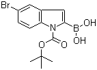 structure of CAS# 475102-13-7, 5-Bromo-N-(butoxycarbonyl)indole-2-boronic acid