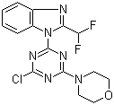 structure of CAS# 475111-38-7, 4-(4-氯-6-(2-(二氟甲基)-1H-苯并[d]咪唑-1-基)-1,3,5-三嗪-2-基)吗啉