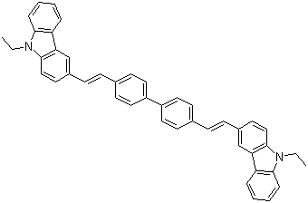 structure of CAS# 475480-90-1, 4,4'-Bis(9-ethyl-3-carbazovinylene)-1,1'-biphenyl