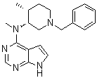 structure of CAS# 477600-73-0, N-Methyl-N-[(3R,4R)-4-methyl-1-(phenylmethyl)-3-piperidinyl]-7H-pyrrolo[2,3-d]pyrimidin-4-amine