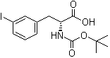 structure of CAS# 478183-66-3, N-[叔丁氧羰基]-3-碘-D-苯丙氨酸