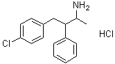 CAS # 4814-11-3, 4-Chloro-alpha-methyl-beta-phenylbenzenepropanamine hydrochloride, NSC 17144, NSC 18790, N-[3-(4-Chlorophenyl)-2-phenyl-1-methylpropyl]amine hydrochloride