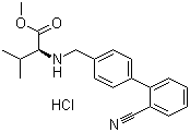 structure of CAS# 482577-59-3, N-[(2'-氰基[1,1'-联苯]-4-基)甲基]-L-缬氨酸甲酯盐酸盐