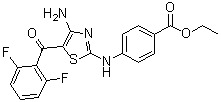 CAS # 486413-80-3, 4-[[4-Amino-5-(2,6-difluorobenzoyl)thiazol-2-yl]amino]benzoic acid ethyl ester