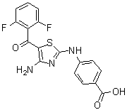 CAS # 486413-81-4, 4-[[4-Amino-5-(2,6-difluorobenzoyl)thiazol-2-yl]amino]benzoic acid
