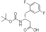 structure of CAS# 486459-98-7, (R)-3-[((tert-Butoxy)carbonyl)amino]-4-(2,5-difluorophenyl)butanoic acid