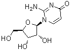 structure of CAS# 489-59-8, 2-Amino-1-beta-D-ribofuranosyl-4(1H)-pyrimidinone