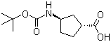 CAS # 489446-85-7, (1R,3R)-N-Boc-1-aminocyclopentane-3-carboxylic acid, (1R,3R)-N-tert-Butoxycarbonyl-1-aminocyclopentane-3-carboxylic acid