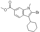 structure of CAS# 494799-22-3, 2-溴-3-环己基-1-甲基-6-吲哚羧酸甲酯