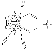 CAS 登录号：49564-26-3, N,N,N-三甲基甲铵 [(7,8,9,10,11-eta)-7,8-(1,3-丁二烯-1,4-二基)九氢-7,8-二碳杂巢式十一硼酸根]三羰基锰酸盐