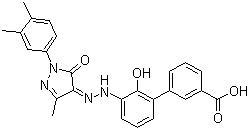 CAS # 496775-61-2, Eltrombopag, 3'-[2-[(2Z)-1-(3,4-Dimethylphenyl)-1,5-dihydro-3-methyl-5-oxo-4H-pyrazol-4-ylidene]hydrazinyl]-2'-hydroxy-[1,1'-biphenyl]-3-carboxylic acid