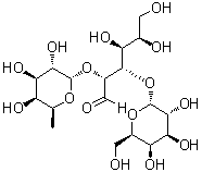 structure of CAS# 49777-14-2, 3-O-(alpha-D-Galactopyranosyl)-2-O-(alpha-L-fucopyranosyl)-D-galactose