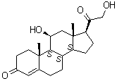 CAS # 50-22-6, Corticosterone, 11beta,21-Dihydroxyprogesterone, 17-Deoxycortisol, 4-Pregnene-11beta,21-diol-3,20-dione, Corticosteron, Kendall's compound B, NSC 9705, Reichstein's substance H