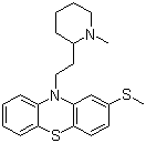 CAS # 50-52-2, Thioridazine, 10-[2-(1-Methyl-2-piperidyl)ethyl]-2-methylthio-10H-phenothiazine