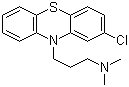 CAS 登录号：50-53-3, 氯丙嗪, 3-(2-氯-10H-吩噻嗪-10-基)-N,N-二甲基丙-1-胺