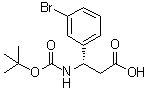structure of CAS# 500770-76-3, (betaS)-3-溴-beta-[[叔丁氧羰基]氨基]苯丙酸