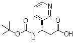 structure of CAS# 500788-96-5, (betaR)-beta-[[叔丁氧羰基]氨基]-3-吡啶丙酸
