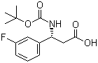 structure of CAS# 500789-04-8, Boc-(R)-3-Amino-3-(3-fluorophenyl)propionic acid