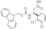 structure of CAS# 501015-35-6, (betaS)-2,3-Dichloro-beta-[[(9H-fluoren-9-ylmethoxy)carbonyl]amino]benzenepropanoic acid
