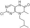 structure of CAS# 501439-14-1, 2-Chloro-7,8-dihydro-7-methyl-8-(3-methylbutyl)-6(5H)-pteridinone
