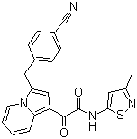 CAS # 501948-05-6, Rosabulin, 3-[(4-Cyanophenyl)methyl]-N-(3-methyl-5-isothiazolyl)-alpha-oxo-1-indolizineacetamide