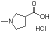 structure of CAS# 50585-87-0, 1-甲基-3-吡咯烷甲酸盐酸盐