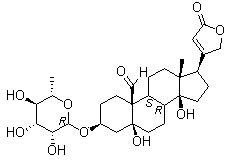 CAS 登录号：508-75-8, 铃兰毒甙, 君影草毒素, K-毒毛旋花子配质-3-L-鼠李糖甙, 铃兰毒
